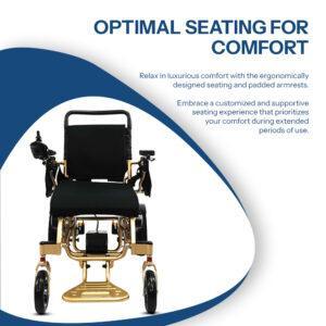 ReNuCare Metallic Gold Power Ride Wheelchair - Image 3