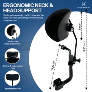 ReNuCare Power Ride Wheelchair Cushioned Headrest - Image 3