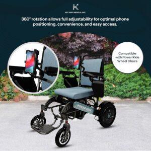 ReNuCare Black Universal Adjustable Phone Holder for Wheelchairs - Image 4