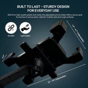 ReNuCare Black Universal Adjustable Phone Holder for Wheelchairs - Image 3