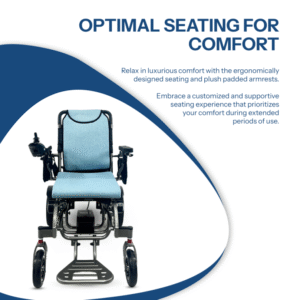 ReNuCare Silver, Teal Blue Power Ride Wheelchair - Image 3
